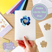 Load image into Gallery viewer, Make cards like this - blue pansy
