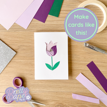 Load image into Gallery viewer, Make cards like this - purple tulip
