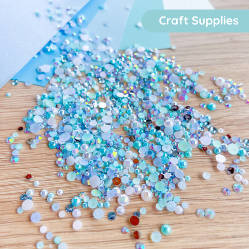 Aquamarine pearl gem mix