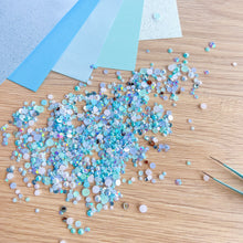 Load image into Gallery viewer, Pearl Gem Mix – Aquamarine, 3–10mm, 15g – Craft Embellishments
