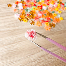Load image into Gallery viewer, Mini Mix Autumn Flower and Leaf Embellishments (250 pack) | Multicolour 3D Fall Flowers and Leaves | Card Making
