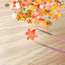 Load image into Gallery viewer, Mini Mix Autumn Flower and Leaf Embellishments (250 pack) | Multicolour 3D Fall Flowers and Leaves | Card Making
