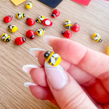 Load image into Gallery viewer, Wooden Bee &amp; Ladybird Self-adhesive Embellishments | Card Making
