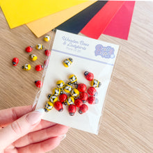 Load image into Gallery viewer, Wooden Bee &amp; Ladybird Self-adhesive Embellishments | Card Making
