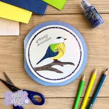 Load image into Gallery viewer, Bird Iris Folding Pattern PDF &amp; SVG x 2 | Robin Iris Folding Template Beginner | Printable Download | Garden Bird Card Making Template | Blue Tit
