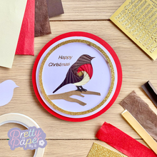 Load image into Gallery viewer, Bird Iris Folding Pattern PDF &amp; SVG x 2 | Robin Iris Folding Template Beginner | Printable Download | Garden Bird Card Making Template | Blue Tit
