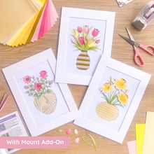 Load image into Gallery viewer, Blooming Lovely Picture Craft Kit | Floral Home Décor Iris Paper Folding Adult Craft Kit | Beginner to Intermediate | Tulips, Daffodils, Roses
