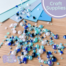 Load image into Gallery viewer, Blue pearl gem embellishments
