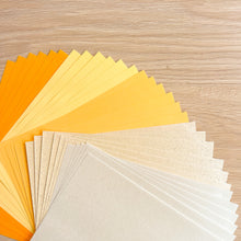 Load image into Gallery viewer, Buttercup Paper Pack A5, 30 Sheets | Plain, Pearl &amp; Sparkle Paper Pad | Cream Yellow Orange Craft Paper
