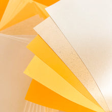 Load image into Gallery viewer, Buttercup Paper Pack A5, 30 Sheets | Plain, Pearl &amp; Sparkle Paper Pad | Cream Yellow Orange Craft Paper

