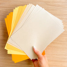 Load image into Gallery viewer, Buttercup Paper Pack A5, 30 Sheets | Plain, Pearl &amp; Sparkle Paper Pad | Cream Yellow Orange Craft Paper
