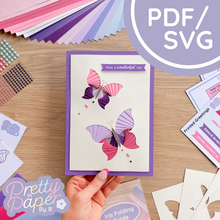 Load image into Gallery viewer, Butterfly Pair Iris Fold Pattern Template
