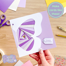 Load image into Gallery viewer, purple iris fold butterfly wing card
