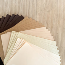 Load image into Gallery viewer, Caramel Latte Paper Pack *Revised edition* A5, 30 Sheets | Plain, Pearlised &amp; Sparkle Paper Pad | Cream Brown Craft Paper
