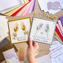 Load image into Gallery viewer, Time to Celebrate Iris Folding Kit | Wine, Gin, Champagne Glass Card Making Kit Intermediate | Personalised Craft Activity
