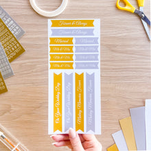 Load image into Gallery viewer, Gold and silver printed wedding sentiments
