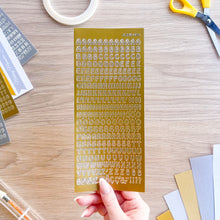 Load image into Gallery viewer, Gold alphabet stickers
