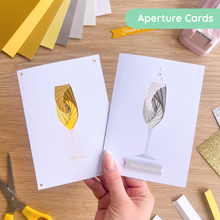 Load image into Gallery viewer, Champagne glass printed card aperture pack
