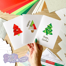 Load image into Gallery viewer, Three iris folding Christmas trees
