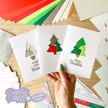 Load image into Gallery viewer, Three iris folding Christmas tree cards
