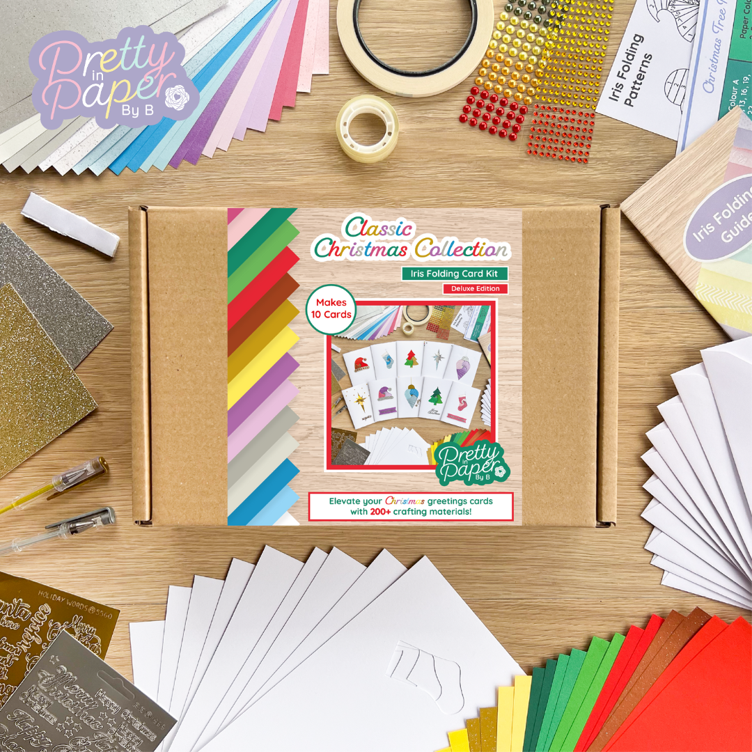 Classic Christmas Collection Iris Folding Card Making Kit Beginner Xmas Card Craft Festive Family Craft Activity Kit