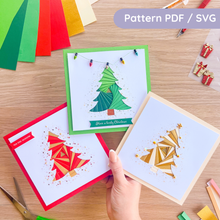 Load image into Gallery viewer, Christmas Fir Tree Iris Folding Pattern
