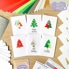 Load image into Gallery viewer, Six iris folding Christmas tree cards
