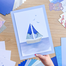 Load image into Gallery viewer, A4 Iris fold Sailing boat
