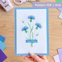 Load image into Gallery viewer, Cornflowers Iris Folding pattern
