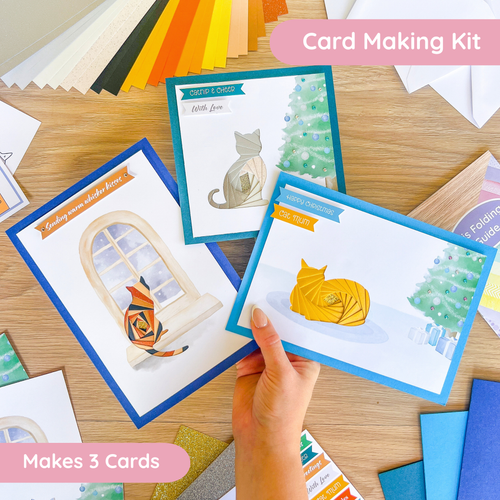 Craft for Cats Iris Fold Christmas Card Kit Winter Frost Colours