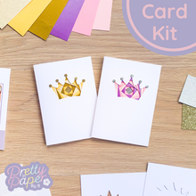 Load image into Gallery viewer, Card Making Kit Crown Mini | Crown Craft Kit Beginner Iris Folding | Princess Edition Card Kit
