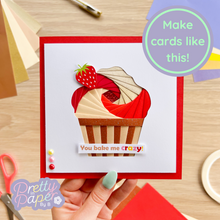 Load image into Gallery viewer, Iris fold cupcake card aperture
