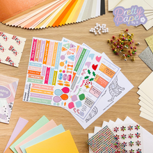 Load image into Gallery viewer, Cute Card Making Kit Contents - Both sets of embellishments
