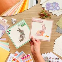 Load image into Gallery viewer, Iris Fold Rabbit Cards - Cute Card Making Kit
