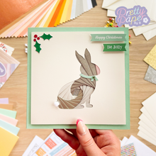 Load image into Gallery viewer, Iris Fold Rabbit Christmas Card
