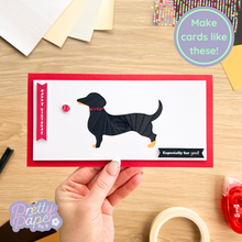 Load image into Gallery viewer, Black iris fold dachshund
