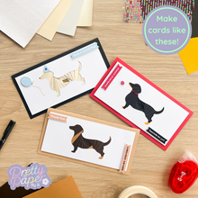 Load image into Gallery viewer, Three iris folding dachshund cards
