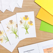 Load image into Gallery viewer, Daffodils Aperture Card (Pack of 3) | 3 x PRINTED Apertures, Coloured Card Blanks &amp; Envelopes | Intermediate
