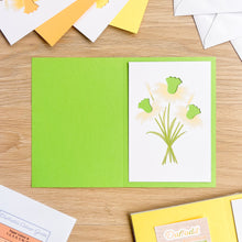 Load image into Gallery viewer, Daffodils Aperture Card (Pack of 3) | 3 x PRINTED Apertures, Coloured Card Blanks &amp; Envelopes | Intermediate
