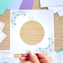 Load image into Gallery viewer, Decorative Bauble aperture in teal and silver
