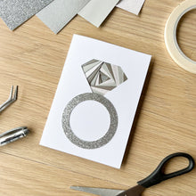 Load image into Gallery viewer, diamond ring iris fold card
