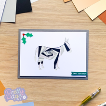 Load image into Gallery viewer, Donkey Iris Folding Pattern PDF &amp; SVG | Beginner Printable Download | Cut File | Christmas Card Making Template
