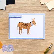 Load image into Gallery viewer, Donkey Iris Folding Pattern PDF &amp; SVG | Beginner Printable Download | Cut File | Christmas Card Making Template
