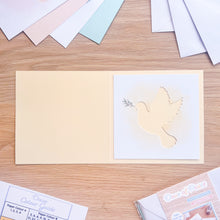 Load image into Gallery viewer, dove card aperture on cream card blank
