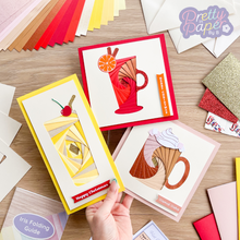 Load image into Gallery viewer, three iris fold cards made with the festive cheer kit
