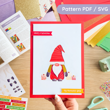 Load image into Gallery viewer, Iris folding floppy hat gonk made with the iris fold pattern

