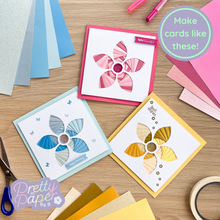 Load image into Gallery viewer, Three iris fold flower petals cards
