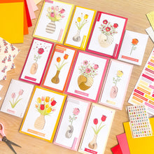 Load image into Gallery viewer, Flowers at Home Bumper Card Making Kit | Roses and Tulips | Iris Folding Beginner to Intermediate
