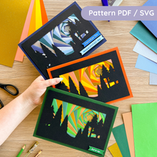 Load image into Gallery viewer, Forest silhouette Iris Folding Pattern
