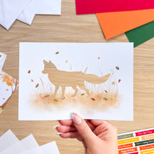 Load image into Gallery viewer, Friends of the Forest Card Making Kit | Iris Folding Craft Kit Beginner | Letterbox Craft Gift | Fox, Badger, Squirrel
